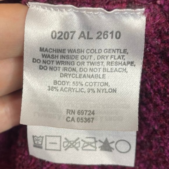 COLUMBIA | XCO Women's Raspberry Red V Neck Long Sleeve Knit Sweater | Size L - Picture 6 of 8